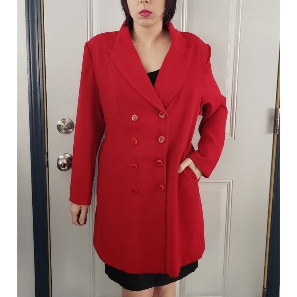 90s Red Double‎ Breasted Blazer